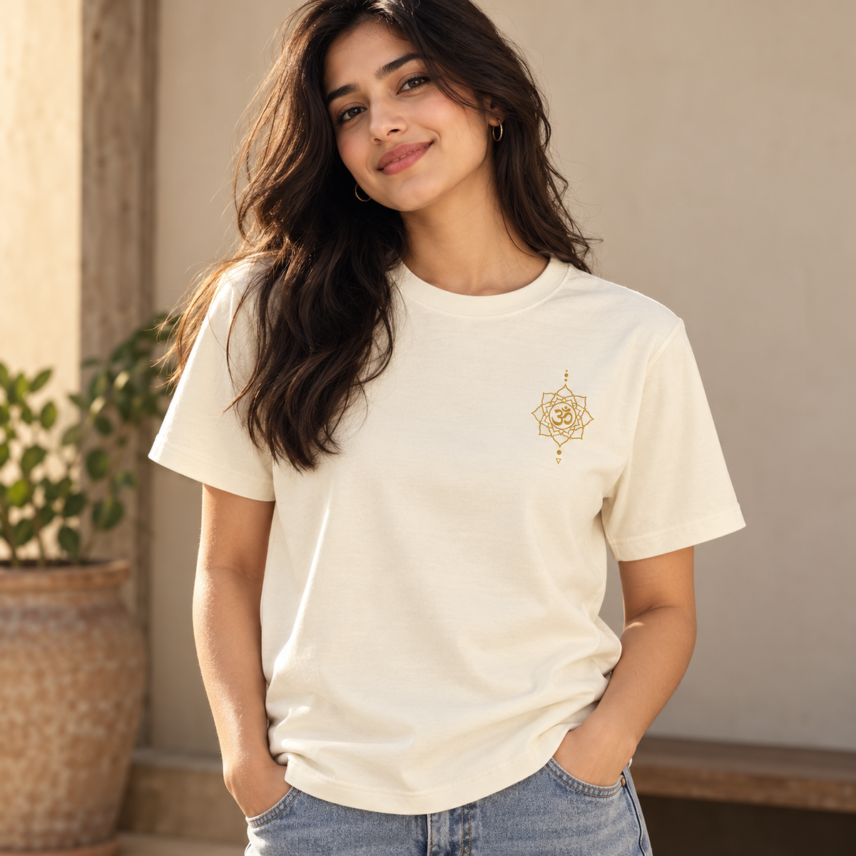 OM Lotus Mandala – Unisex Classic T-Shirt - Off White