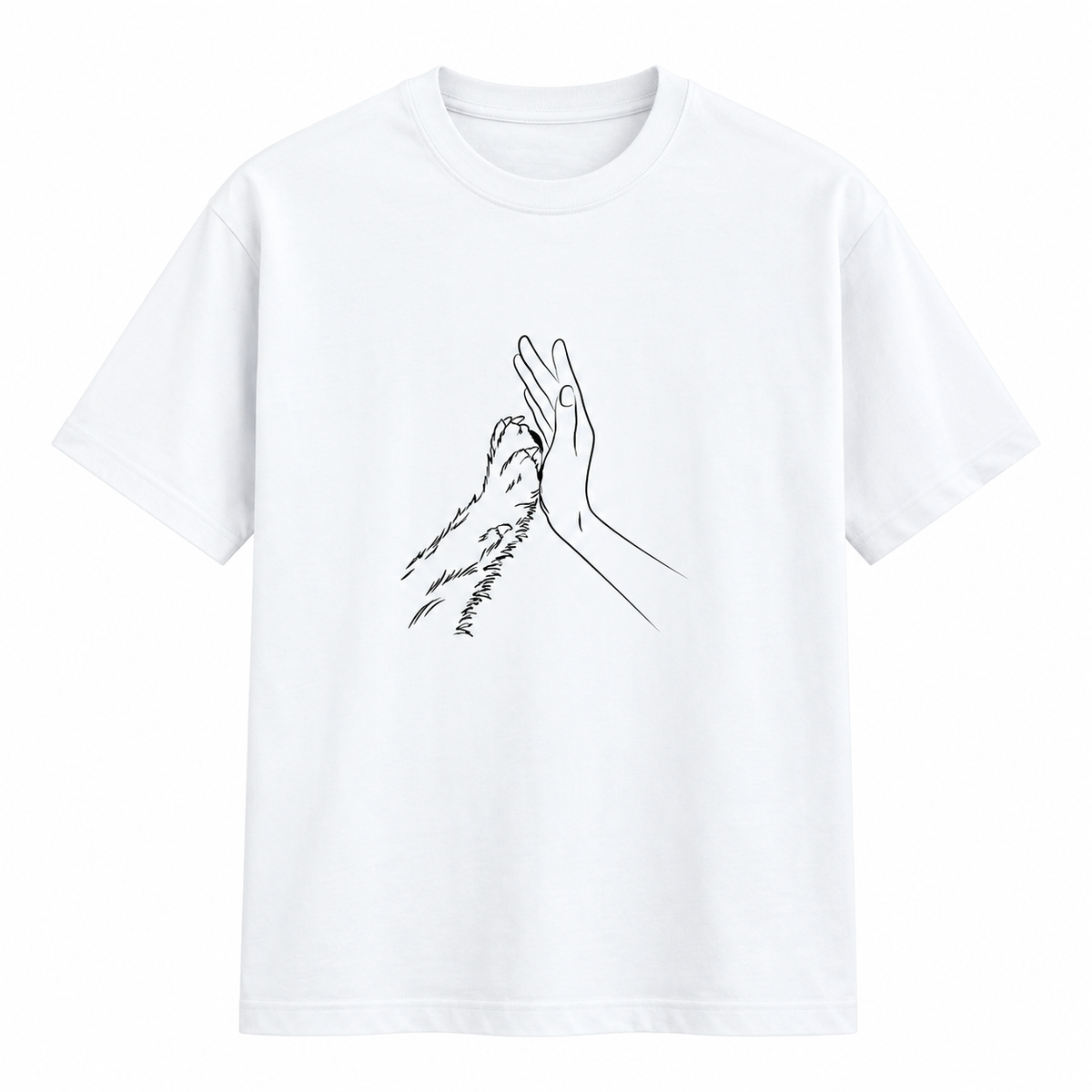 Paw Handshake – Unisex Classic T-Shirt - White